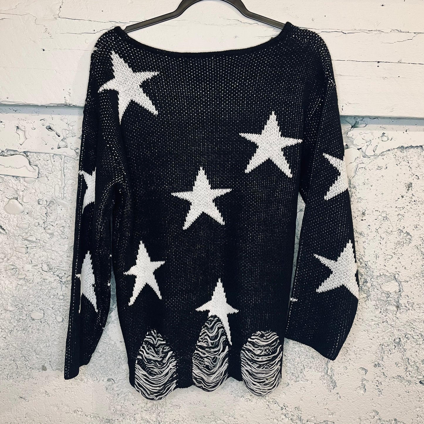 Distressed Star Sweater